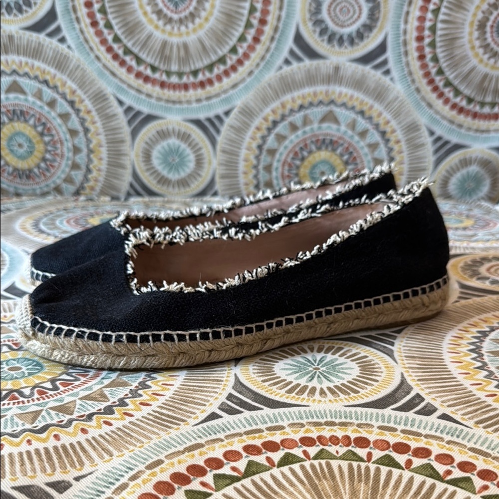 Patricia Green Black Espadrille Slip-On Shoes Size EU 39 US 8.5